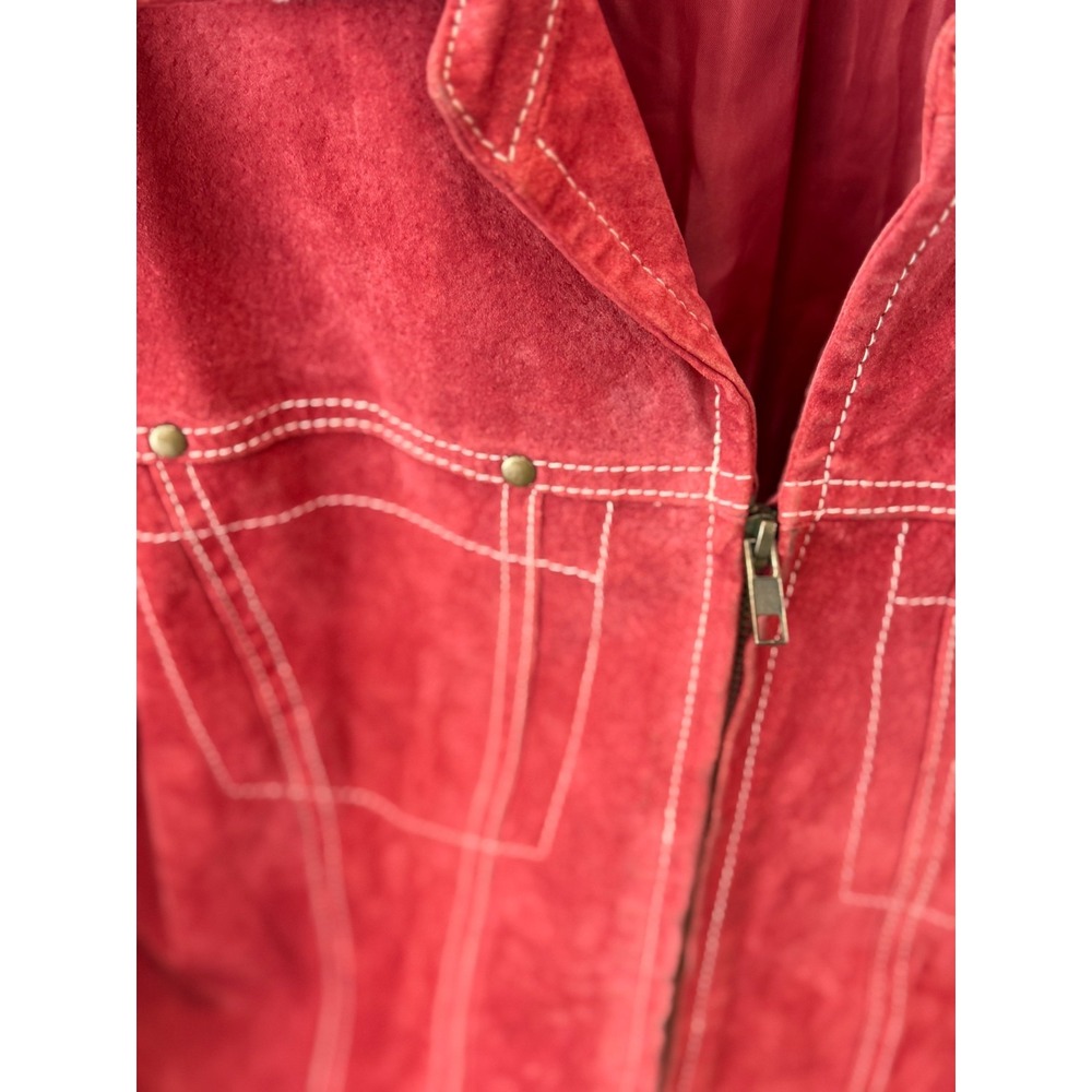 Coldwater Creek Rust Fall Suede Leather Jacket‎ Sz M City Office Career Business - Picture 3 of 9